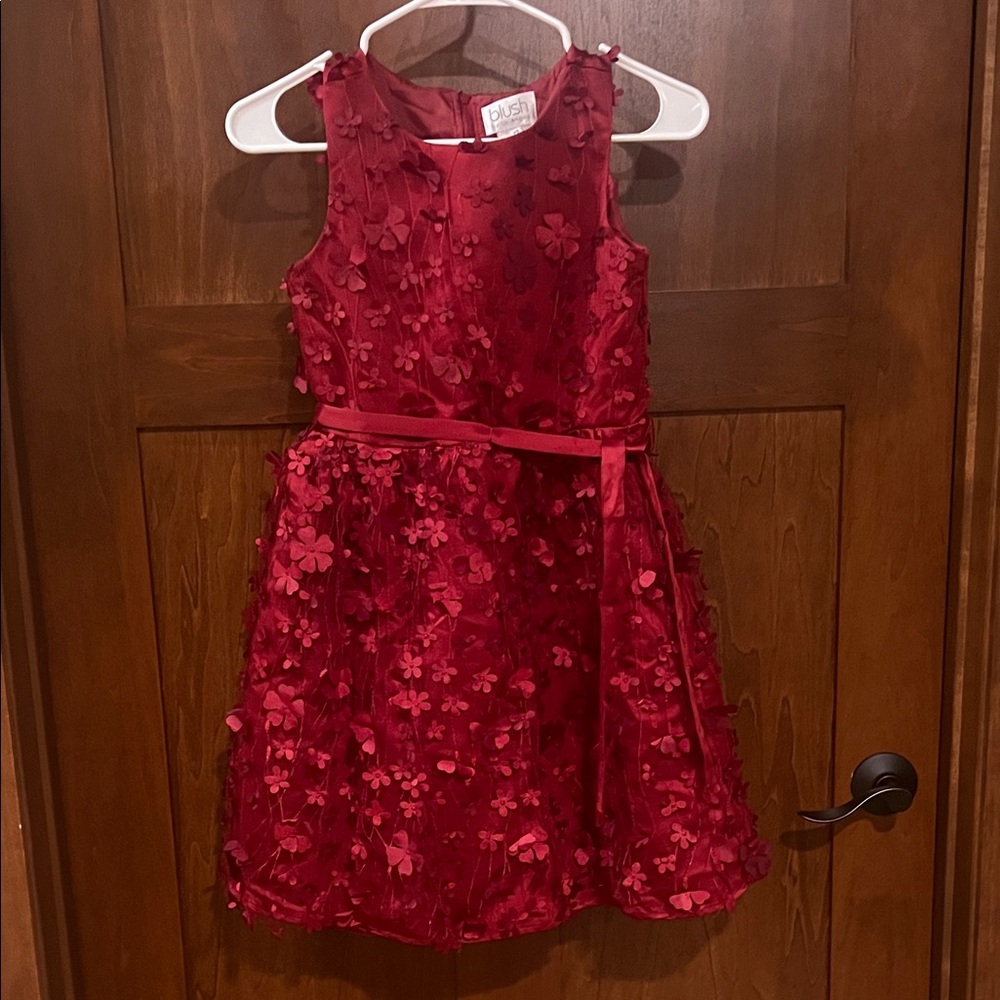 Blush by Us Angels Ruby Red Floral Kids Dress